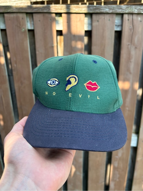 Other - Vintage 'No Evil' Embroidered Baseball Cap Hat SnapBack 90s